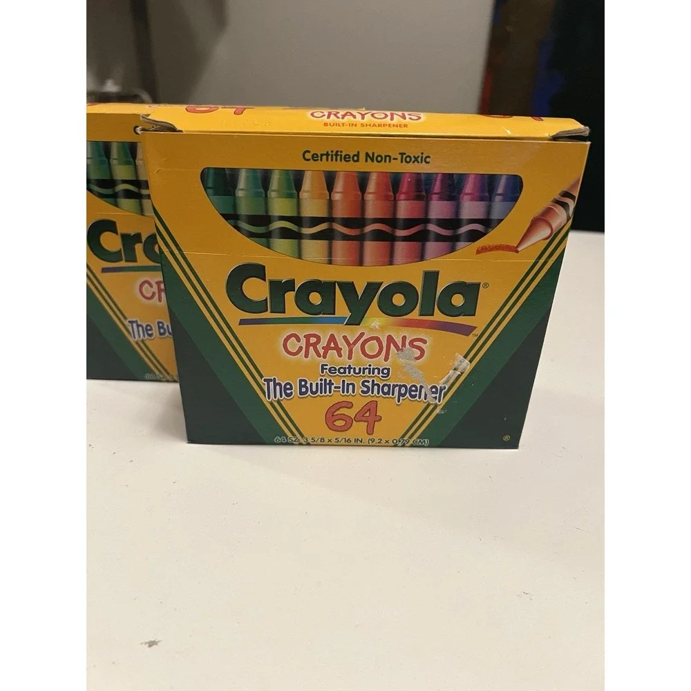 Crayola Crayons Vintage 1997 Box with  Sharpener - Binney & Smith New Lot Of (2)